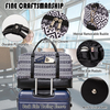 Leather trimming custom printing duffel sling bag cosmetic pouch traveling bag set for women weekend duffle travel bag set