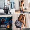 Leather trimming custom printing duffel sling bag cosmetic pouch traveling bag set for women weekend duffle travel bag set