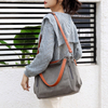 women durable canvas handbag tote bag with external pockets heavy duty casual shoulder bag for women