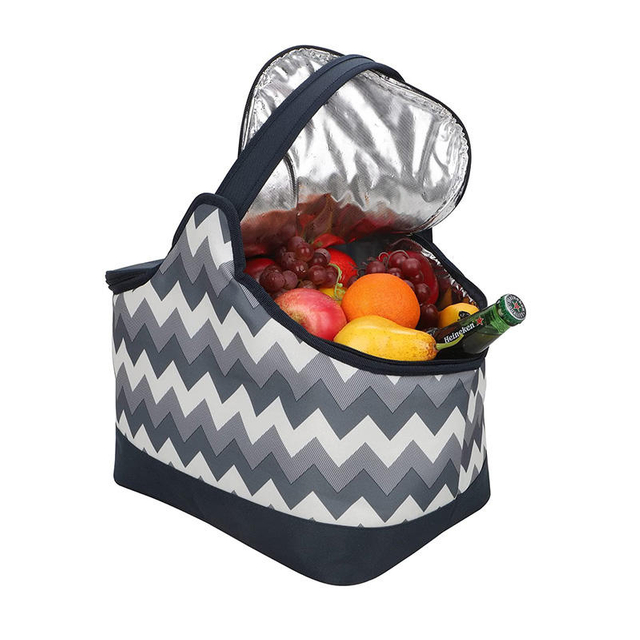 Durable Waterproof 600D Polyester Large Insulated Cooler Bag Outdoor Picnic Basket For Family