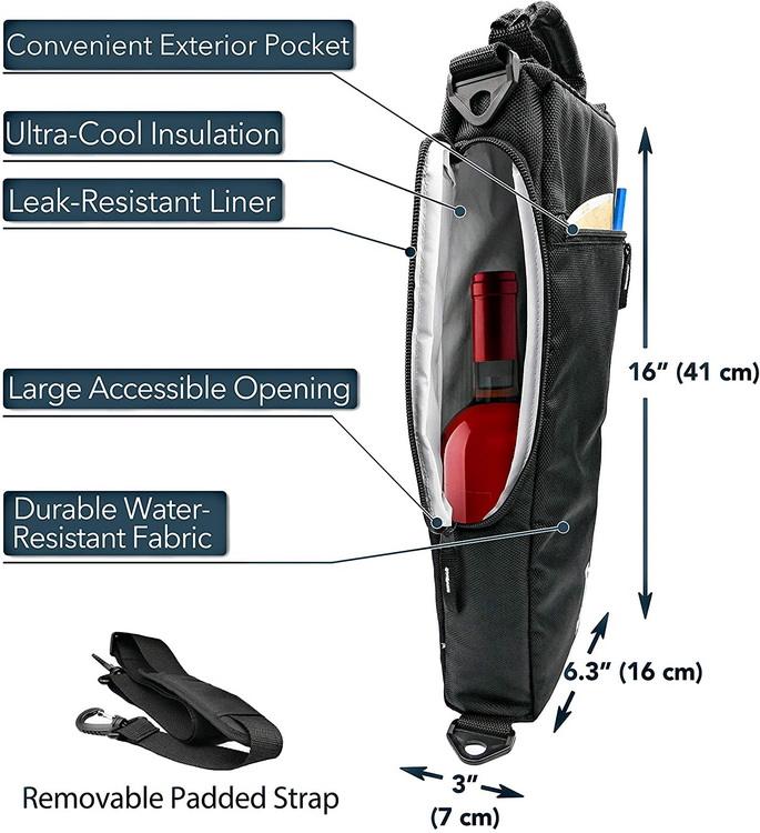 Golf Cooler Bag Leak Resistant Cooler Compartment Holds 6 Cans Picnic Branded Wine Cooler Ice Bag