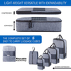 5 Set Lightweight Packing Cubes Travel Luggage Organizers with Shoes Bag More in Less Space