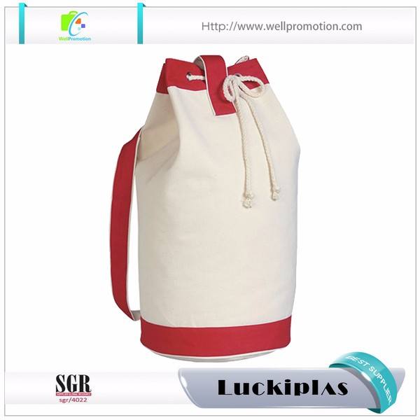 Heavy duty cotton canvas single strap sail bag , sailor bag with custom logo