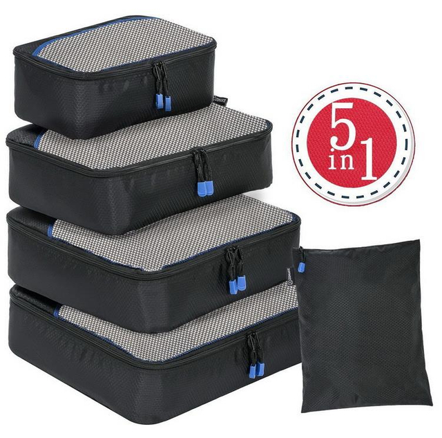 Lightweight Travel 4 Pcs Set Luggage Suitcase Cloth Organizer Compression Ripstop Packing Cubes