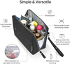 High Quality Waterproof Polyester Zipper Cosmetic Bag Black Large Toiletry Bag Custom for Vacation Travel