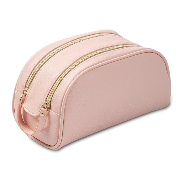 Ladies Beauty Pink Travel PU Leather Cosmetic Bag Private Label Personal Logo Toiletry Makeup Bags Make Up Organizer