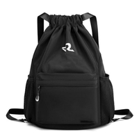 Nylon Sports Waterproof High Quality String Sport Bags Drawstring Backpack Bag with inside Zipper Pocket
