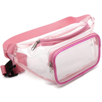 Water Resistant PVC Fanny Pack Transparent Clear Waist Bum Hip Bag for Traveling Hiking Jogging