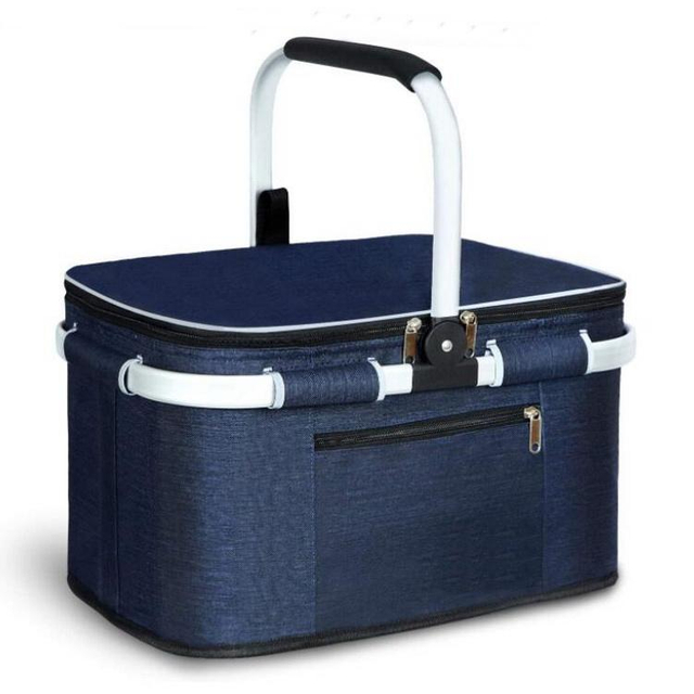 Large Capacity Custom Travel Leakproof Collapsible Cooler Bag Food Grocery Insulated Picnic Basket Insulation Tote Bag