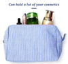 Custom Logo Fashion Unisex Makeup Pouch Toieltry Shaving Kits Organiser Washable Cosmetic Bag Cotton