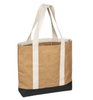 Wholesale Large Reusable Custom Logo Print Paper Waterproof Washable Tear Resistant Kraft Canvas Tote Bag with Cotton Handles