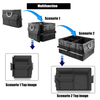 Black Car Trunk Organizer Cargo Collapsible Storage Durable Multi Compartments Aluminium Alloy Handle Car Storage Organizer