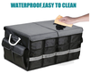 Black Car Trunk Organizer Cargo Collapsible Storage Durable Multi Compartments Aluminium Alloy Handle Car Storage Organizer