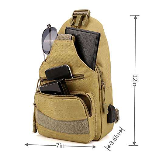 Crossbody Shoulder Bags Sling Bag for Men Outdoor Travel Hiking Daypack Casual Chest Backpack with USB Cable Yellow Cheap Wholesale
