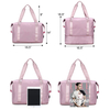Water Resistant Large Travel Tote Bag Expandable Fashion Pink Color Women Duffel Bag