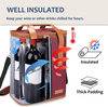 6 Bottle Wine Insulated Leak Proof Padded Wine Cooler Carrying Tote Bag For Travel Camping And Picnic