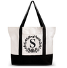 Custom Logo Printed Shopping Bag for Women Reusable Cotton Canvas Portable Shoulder Tote Shopping Bag