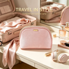 Elegant Dome Eco-Friendly Large Capacity Zipper Portable High Quality PU Makeup Bag for Women Travel and Daily Use