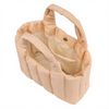 Solid Women Quilted Puffer Bag Soft Durable Padded Puffy Casual Bag with Button Closure for Daily Use