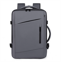 Expandable Business Laptop Backpack Solid Color Large Capacity Travel Computer Rucksack for Men Business Trip