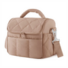 Puffy Quilted Thermal Lunch Bag, Waterproof Hand Carry Bento Cooler Bag with Detachable Shoulder Strap
