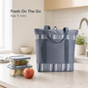 Insulated Cooler Bag Soft Sided Thermal Tote Foldable Reusable Grocery Food Carrier Travel Bag Slate Stripe