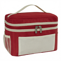 Custom Logo Lunch Cooler Bag with Handle Portable for Picnic Travel & Food Storage