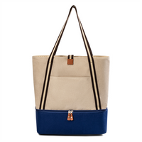 Custom Durable Canvas Insulated Waterproof Beach Cooler Tote Bag with Large Capacity for Women