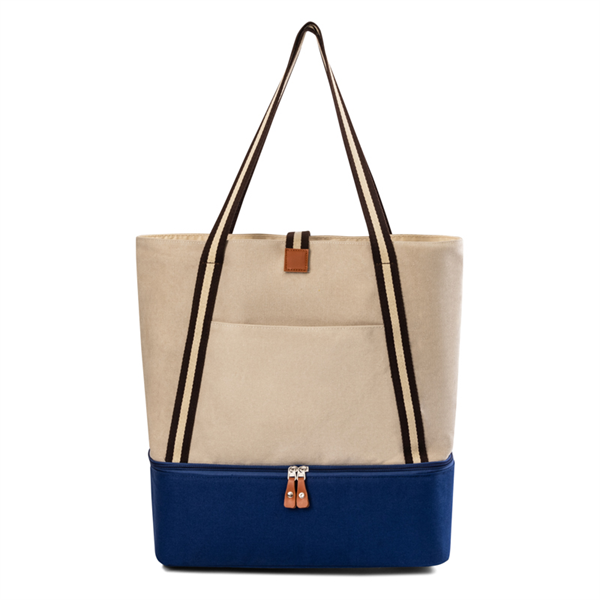 Custom Durable Canvas Insulated Waterproof Beach Cooler Tote Bag with Large Capacity for Women