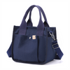 Good Appearance Portable Canvas Tote Bags with Open Closure Solid Color Handle Bag for Work Commuting and Shopping