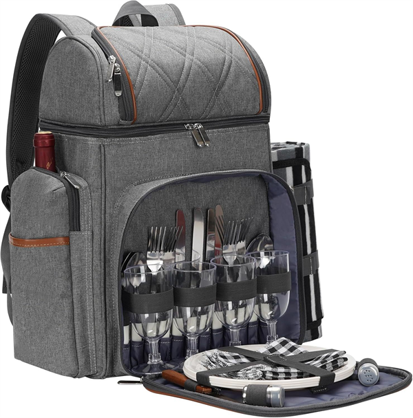 Cross-border New-Style Leak-Proof Insulated Picnic Beach Cooler Backpack Double-Layer Wine Bag PE Material Modern Minimalist