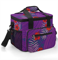 Hot Custom Samoan Tribes Beach Breast Lunch Bag Print on Demand Polynesian Flowers Camping Ice Pack Oxford Lunch Bag