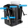 Expandable Business Laptop Backpack Solid Color Large Capacity Travel Computer Rucksack for Men Business Trip