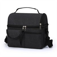 Double Layer Cationic Cooler Bag Large Capacity Insulated Lunch Bag With Shoulder Strap For Outdoor Breast Milk Storage