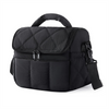Puffy Quilted Thermal Lunch Bag, Waterproof Hand Carry Bento Cooler Bag with Detachable Shoulder Strap