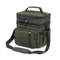 Unisex Insulated Lunch Bag with Zipper Closure Leak-Proof & Waterproof Polyester Cooler 24L Capacity for Office & Travel