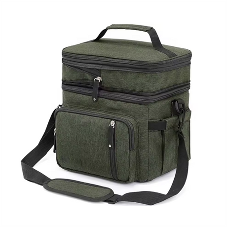 Unisex Insulated Lunch Bag with Zipper Closure Leak-Proof & Waterproof Polyester Cooler 24L Capacity for Office & Travel