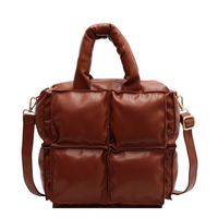 Winter Padded Stripe Quilted Handbags Small Puffer Soft Space Ladies Quilt Vintage One-shoulder Tote Bag