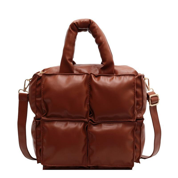 Winter Padded Stripe Quilted Handbags Small Puffer Soft Space Ladies Quilt Vintage One-shoulder Tote Bag