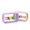Custom Promotional Transparent PVC Fashionable Travel Cosmetic Makeup Bag Pouch Waterproof for Toiletry Storage Zip Closure