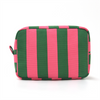 Large Capacity Travel Portable Striped Corduroy Polyester Water Resistant Cosmetic Bag Washing Bag Simple Storage
