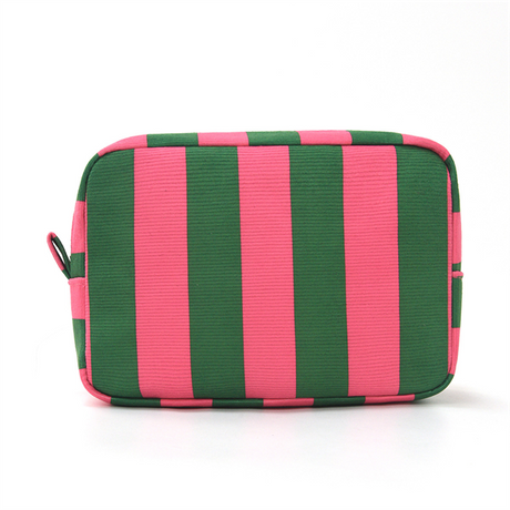 Large Capacity Travel Portable Striped Corduroy Polyester Water Resistant Cosmetic Bag Washing Bag Simple Storage