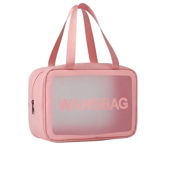 Wholesale Transparent PU Large Eco-Friendly Makeup Bag Waterproof Portable Cosmetic Travel for Organizer Zipper Beach