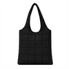 Simple Style Winter Solid Color Quilted Puffer Tote Bag with Zipper Closure Portable Laptop Bag for Shopping