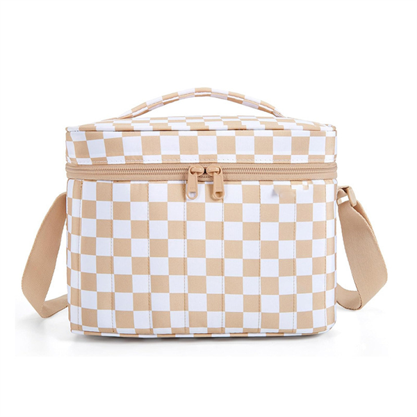 Eco-Friendly Durable Cooler Lunch Bag with Shoulder Straps and Zipper Closure PEVA Lining Fashion Handbag for Girls Gift