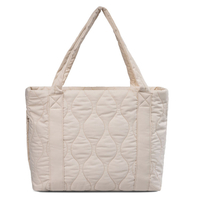 Lightweight Nylon Fashion Portable Quilted Shoulder Bag for Women Large Padded Puffer Tote Bag