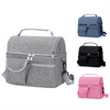 Double Layer Cationic Cooler Bag Large Capacity Insulated Lunch Bag With Shoulder Strap For Outdoor Breast Milk Storage