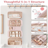 Travel Hanging Toiletry Bag for Women Multifunctional Makeup Organizer Foldable Wash Bag with Hook