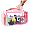 Custom Promotional Transparent PVC Fashionable Travel Cosmetic Makeup Bag Pouch Waterproof for Toiletry Storage Zip Closure