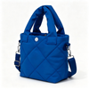 Lightweight Soft Durable Quilted Puffer Bag for Women with Button Closure Portable Nylon Shoulder Bag